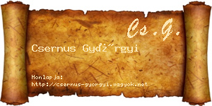 Csernus Györgyi névjegykártya